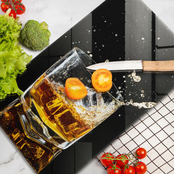 Kuchynská doska veľká zo skla Pohárik whisky