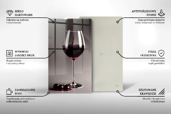 Kuchynská doska veľká zo skla Sklo a hrozno