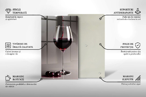 Kuchynská doska veľká zo skla Sklo a hrozno