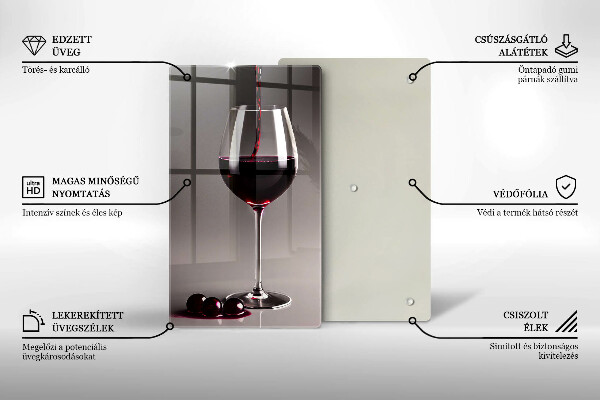 Kuchynská doska veľká zo skla Sklo a hrozno