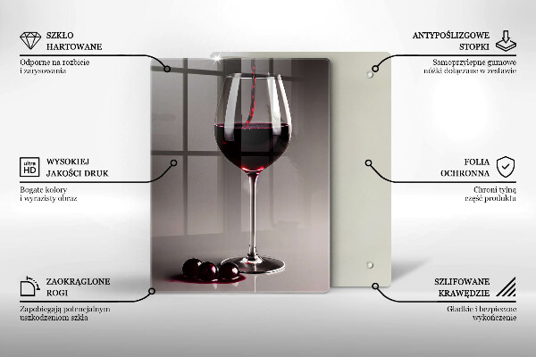 Kuchynská doska veľká zo skla Sklo a hrozno
