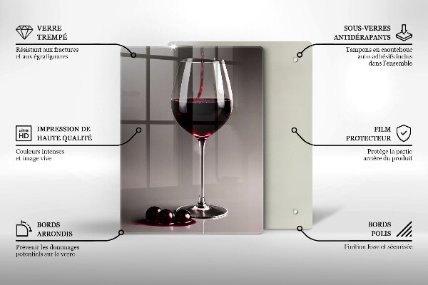 Kuchynská doska veľká zo skla Sklo a hrozno