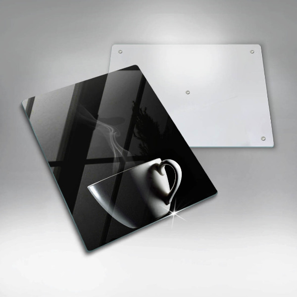 Kuchynská doska veľká zo skla Šálka čaju