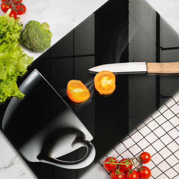 Kuchynská doska veľká zo skla Šálka čaju