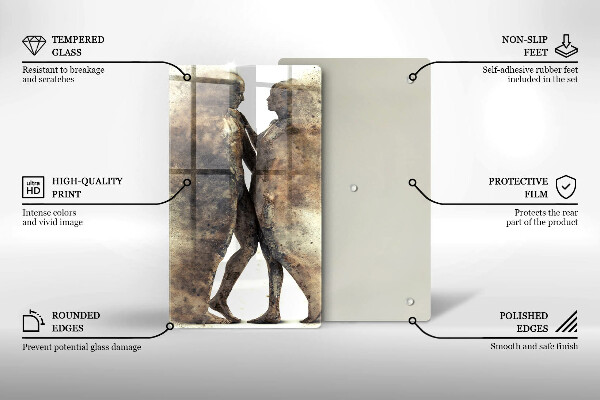 Kuchynská doska veľká zo skla Telá zamilovaných ľudí