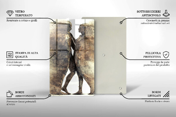 Kuchynská doska veľká zo skla Telá zamilovaných ľudí