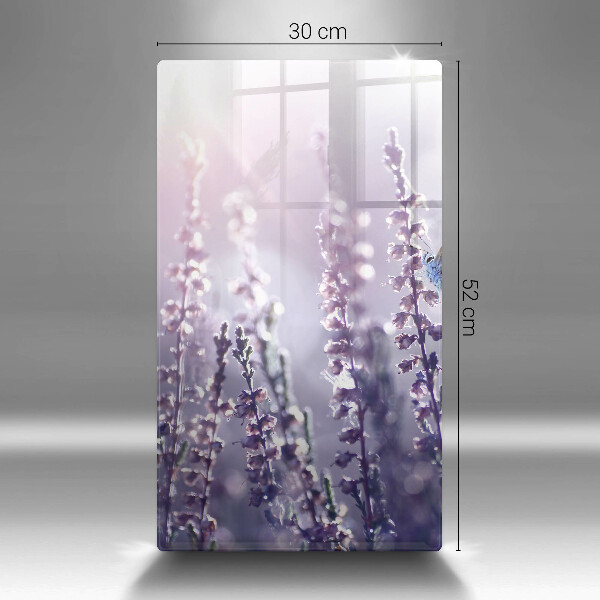 Kuchynská doska veľká zo skla Poľné kvety a motýľ