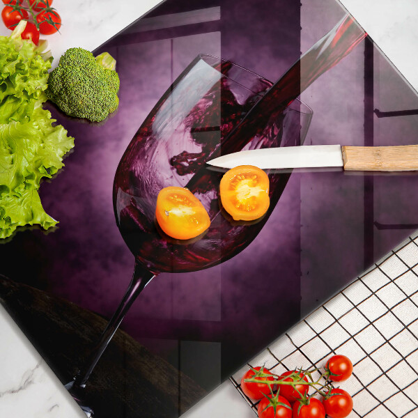 Kuchynská doska veľká zo skla Pohár vína