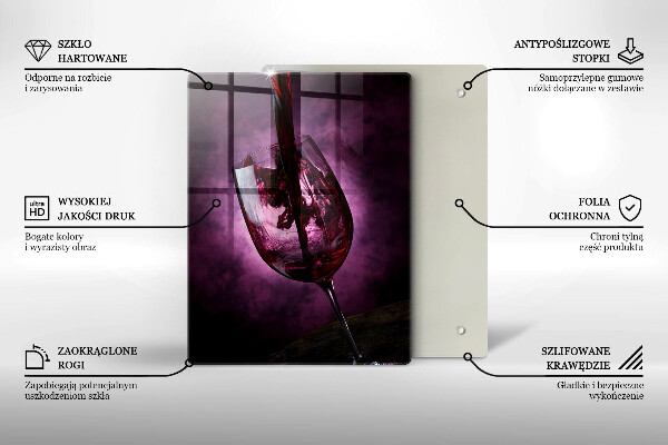 Kuchynská doska veľká zo skla Pohár vína