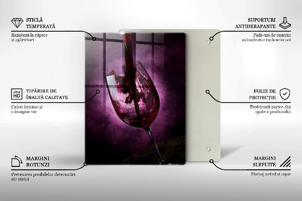 Kuchynská doska veľká zo skla Pohár vína
