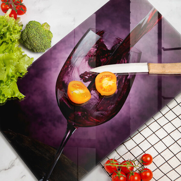 Kuchynská doska veľká zo skla Pohár vína