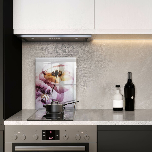 Kuchynská doska veľká zo skla Jemné kvety