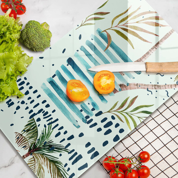 Kuchynská doska veľká zo skla Dovolenkové ilustrácie