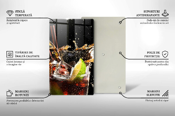 Kuchynská doska veľká zo skla Pite s ľadom