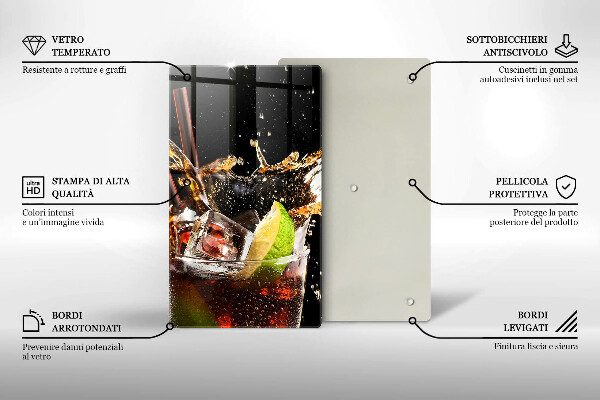 Kuchynská doska veľká zo skla Pite s ľadom