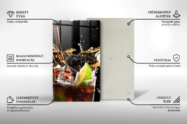 Kuchynská doska veľká zo skla Pite s ľadom