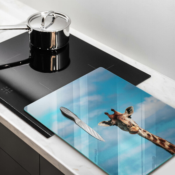 Kuchynská doska veľká zo skla Žirafa a obloha