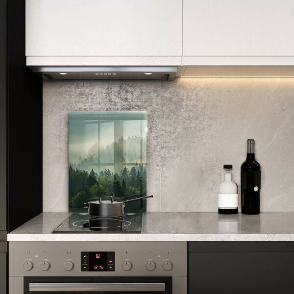 Kuchynská doska veľká zo skla Krajina Pohľad na les