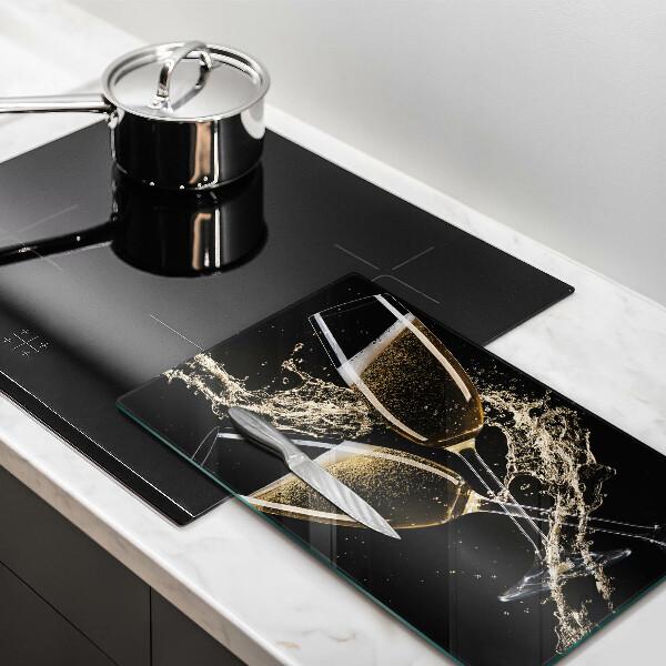 Kuchynská doska veľká zo skla Poháre na šampanské