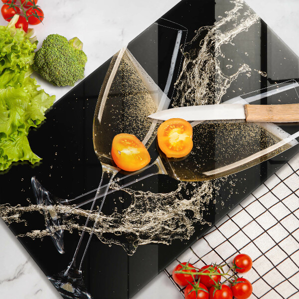 Kuchynská doska veľká zo skla Poháre na šampanské