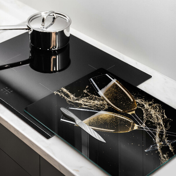 Kuchynská doska veľká zo skla Poháre na šampanské