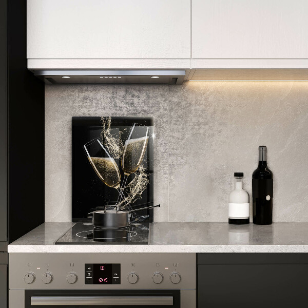 Kuchynská doska veľká zo skla Poháre na šampanské