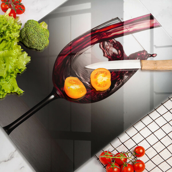 Kuchynská doska veľká zo skla Sklo a červené víno