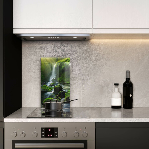 Kuchynská doska veľká zo skla Vodopád v džungli