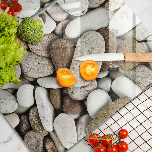 Kuchynská doska veľká zo skla Malé kamienky na pozadí