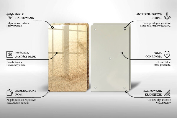 Sklenená doska na krájanie Dovolenka na pláži s pieskom