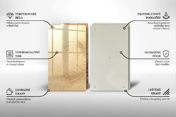 Sklenená doska na krájanie Dovolenka na pláži s pieskom