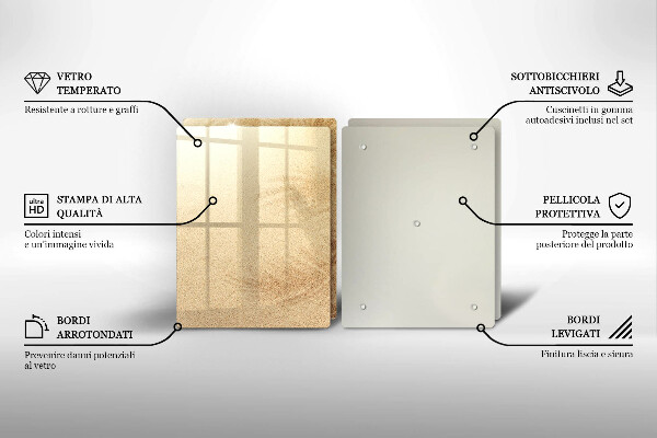 Sklenená doska na krájanie Dovolenka na pláži s pieskom