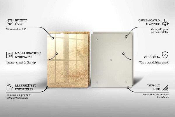 Sklenená doska na krájanie Dovolenka na pláži s pieskom