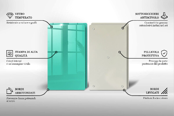 Kuchynská doska veľká zo skla Zelená farba