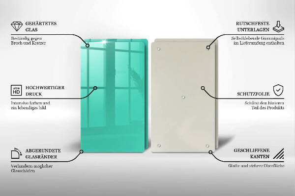 Kuchynská doska veľká zo skla Zelená farba