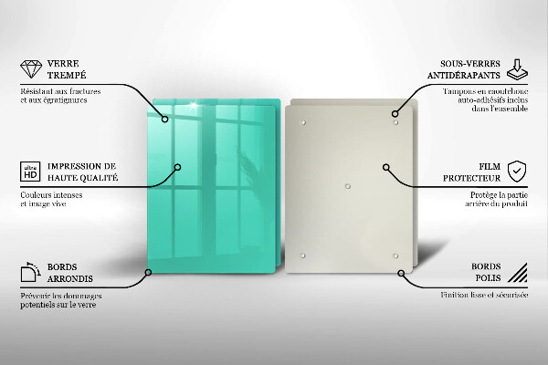 Kuchynská doska veľká zo skla Zelená farba