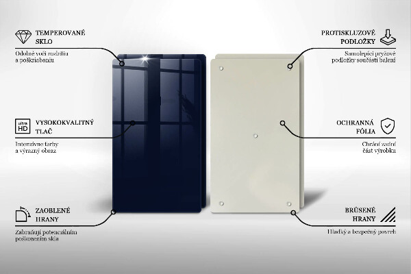 Kuchynská doska veľká zo skla námornícka modrá