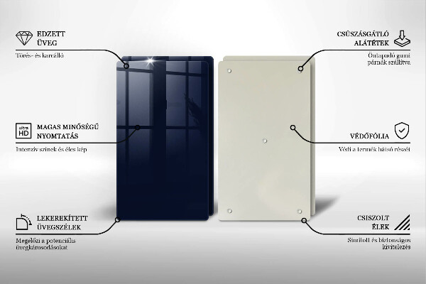 Kuchynská doska veľká zo skla námornícka modrá