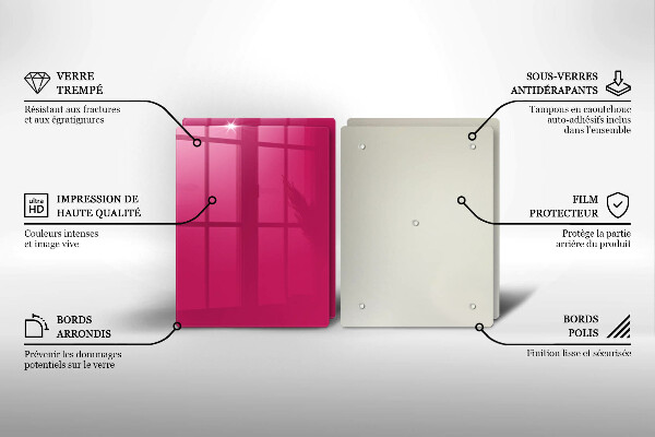 Kuchynská doska veľká zo skla Ružová farba