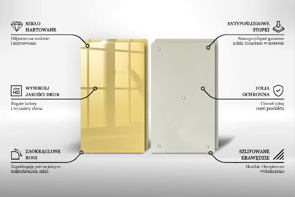 Kuchynská doska veľká zo skla žltá