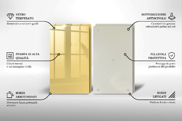 Kuchynská doska veľká zo skla žltá