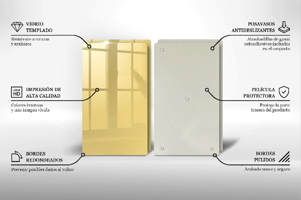 Kuchynská doska veľká zo skla žltá