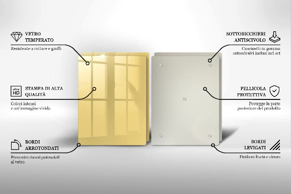 Kuchynská doska veľká zo skla žltá