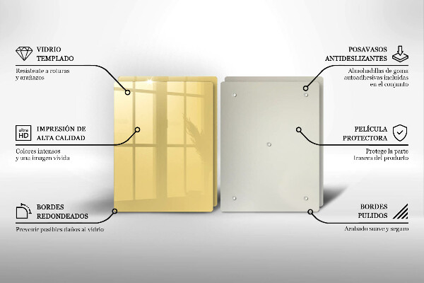 Kuchynská doska veľká zo skla žltá