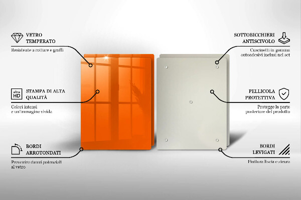 Kuchynská doska veľká zo skla oranžová farba