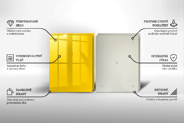 Kuchynská doska veľká zo skla žltá