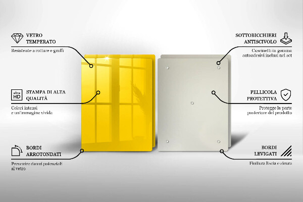 Kuchynská doska veľká zo skla žltá
