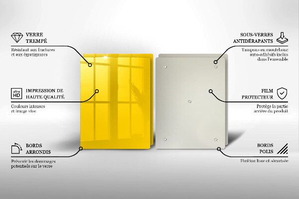 Kuchynská doska veľká zo skla žltá
