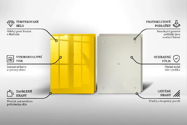 Kuchynská doska veľká zo skla žltá