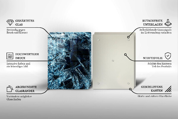 Kuchynská doska veľká zo skla Štruktúra ostrého ľadu